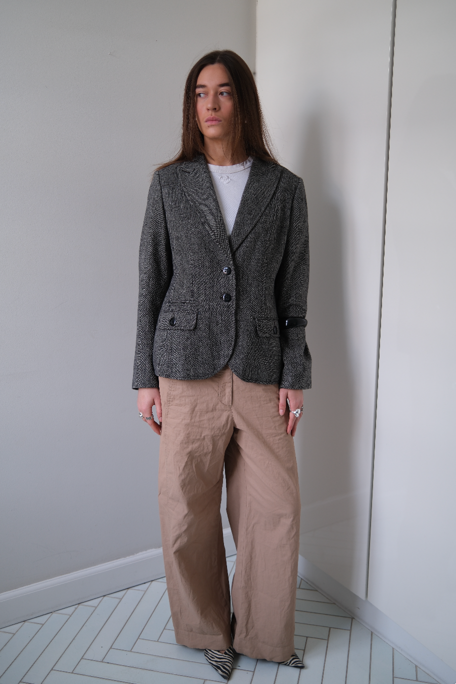 Figursyet blazer i uld