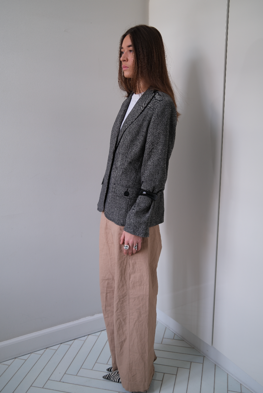 Figursyet blazer i uld