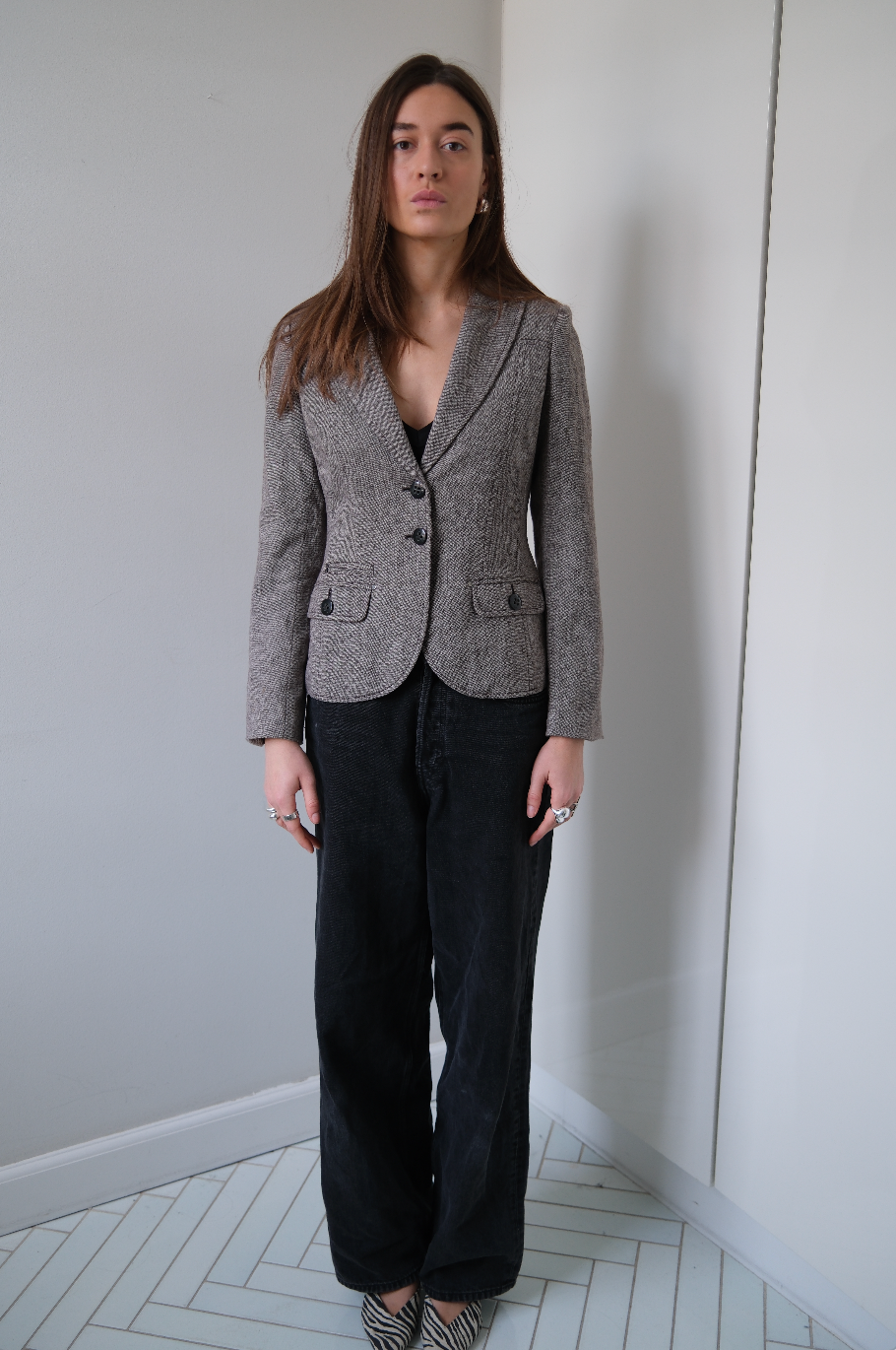 Figursyet blazer i uld