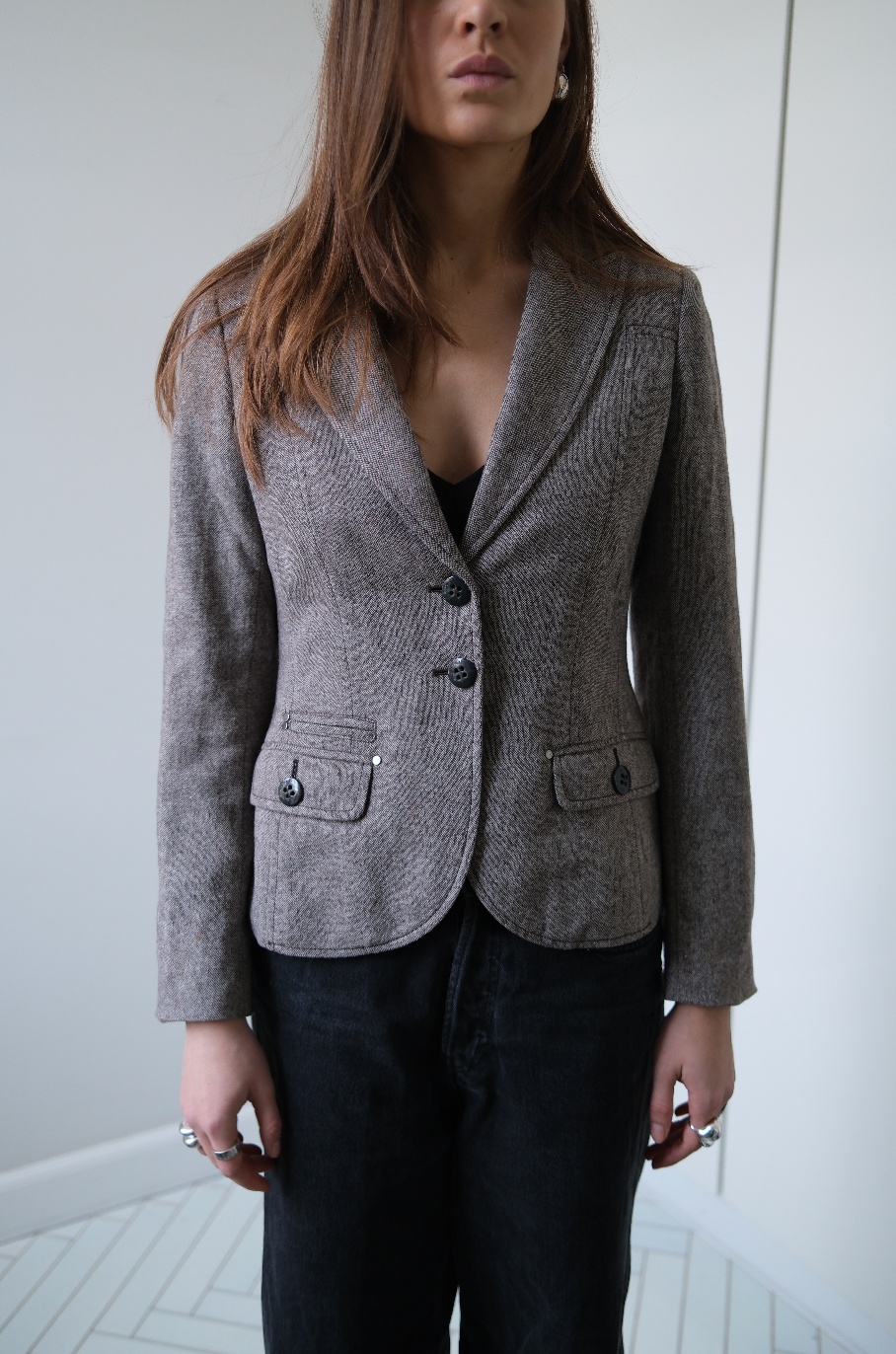 Figursyet blazer i uld