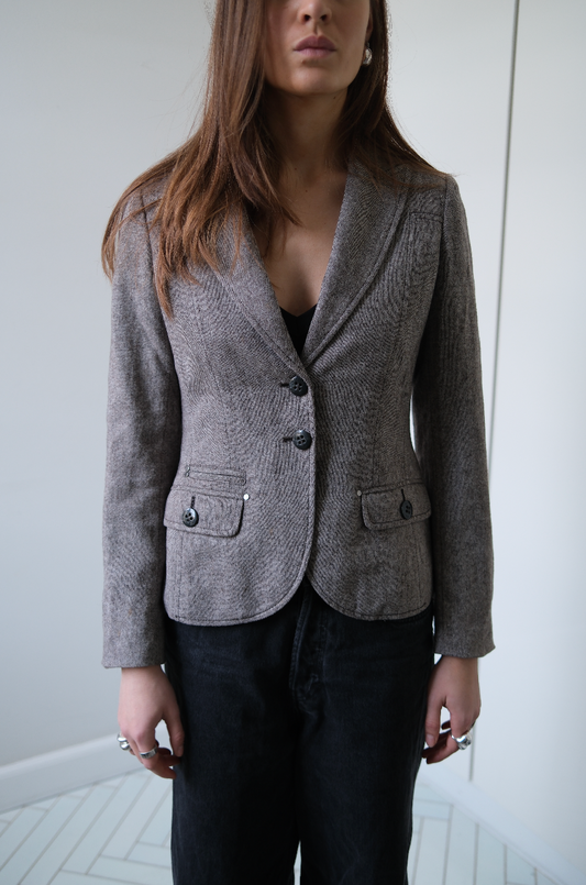 Figursyet blazer i uld