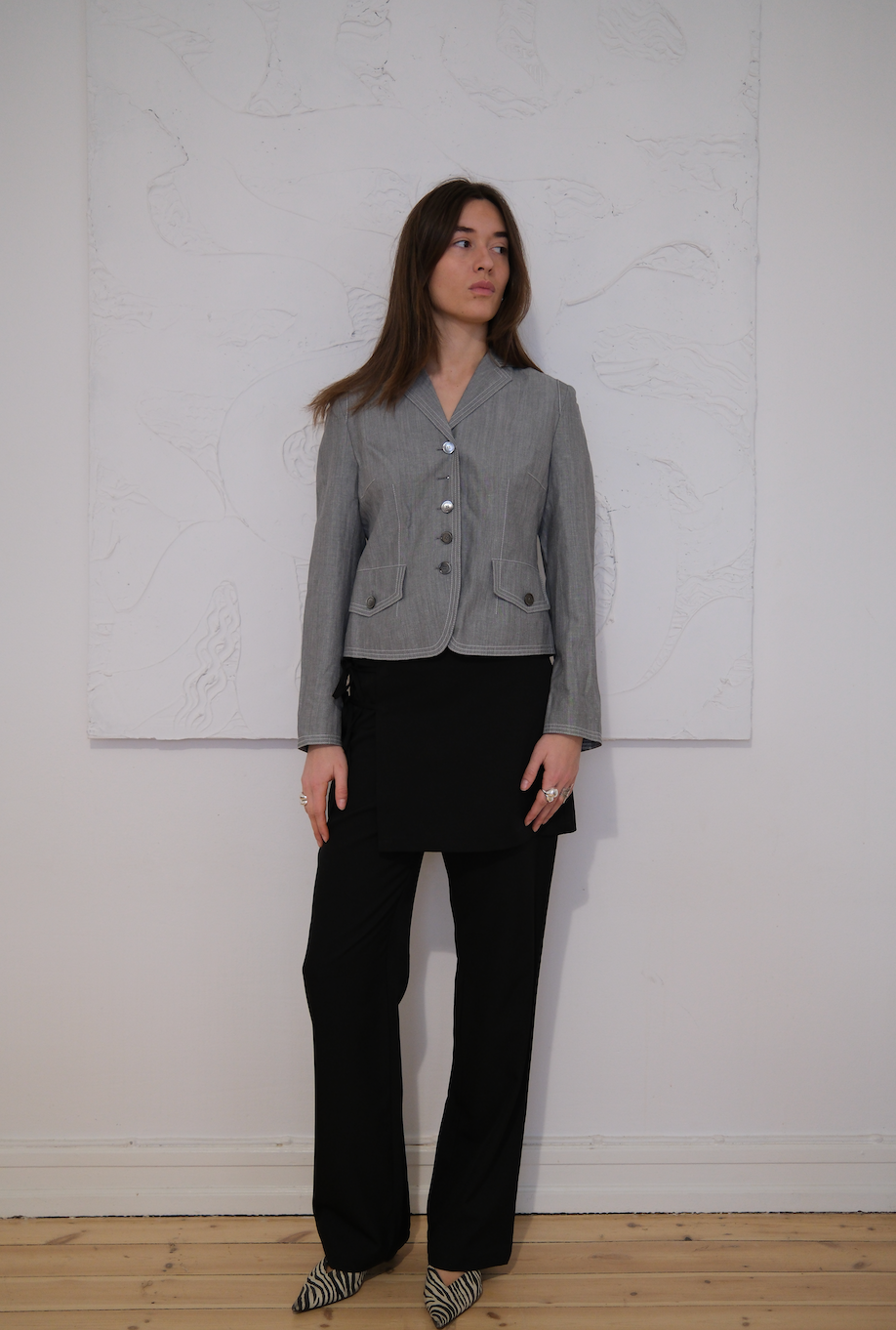 Figursyet blazer i uld