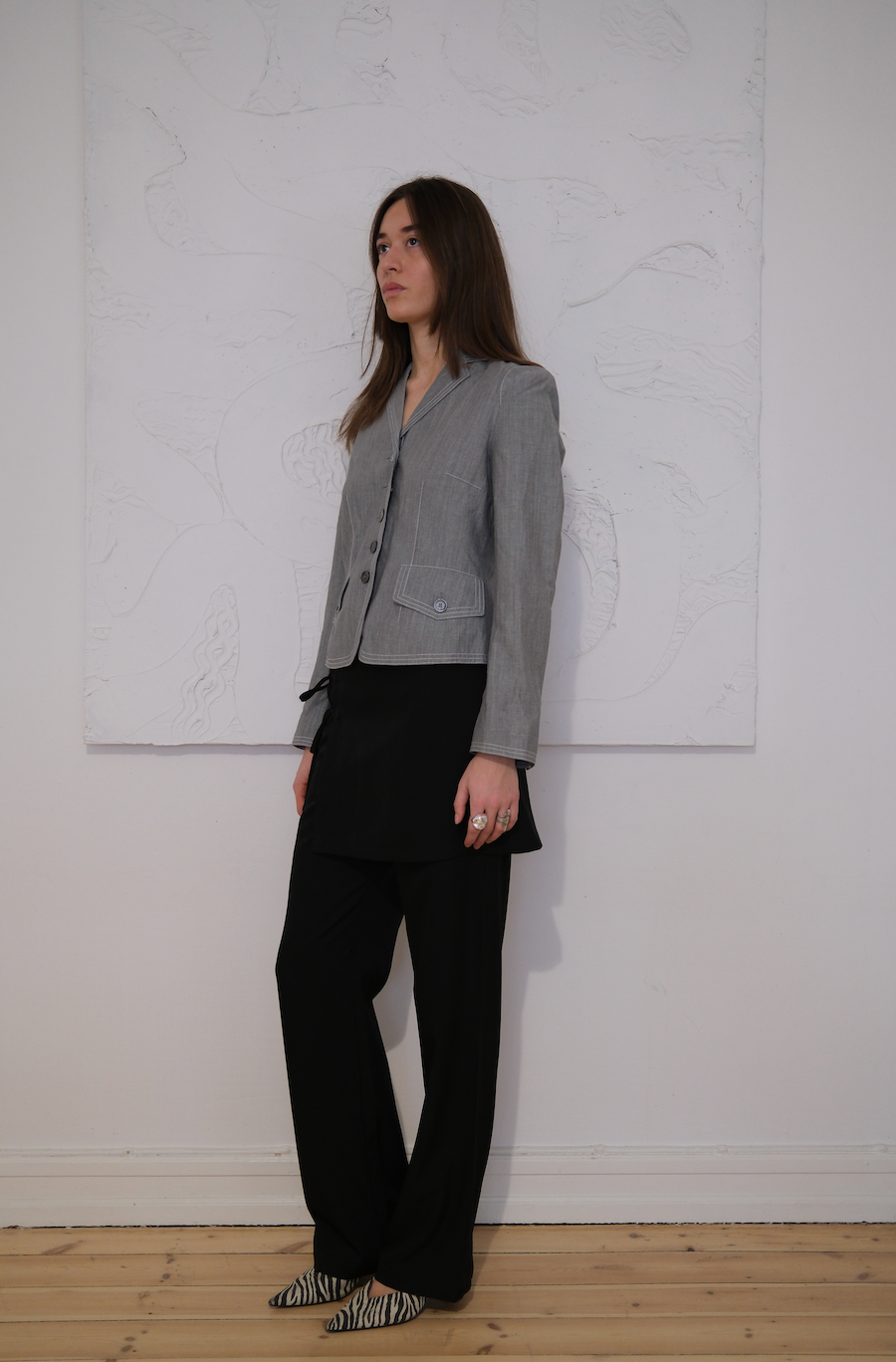 Figursyet blazer i uld