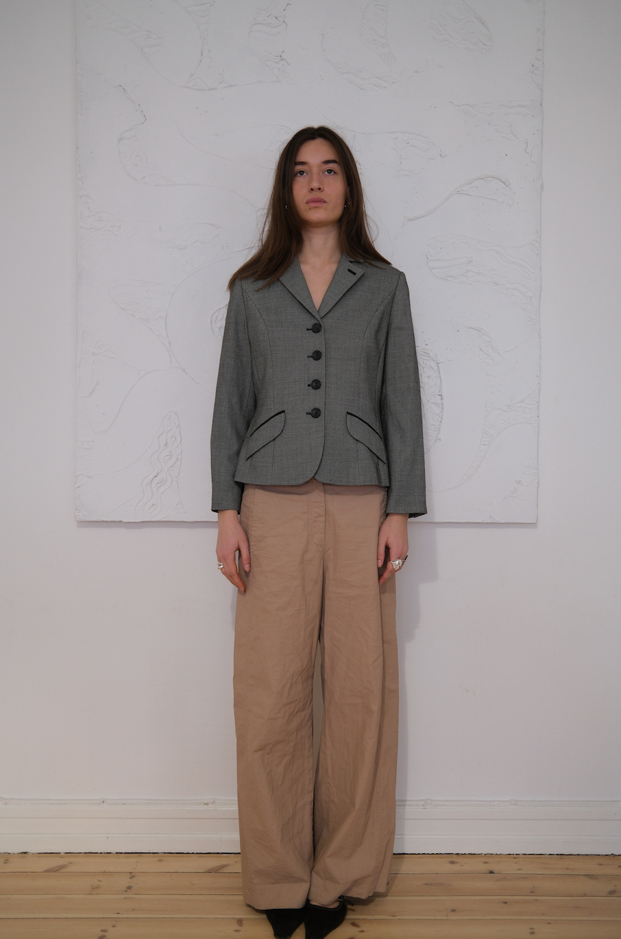 Figursyet blazer i uld