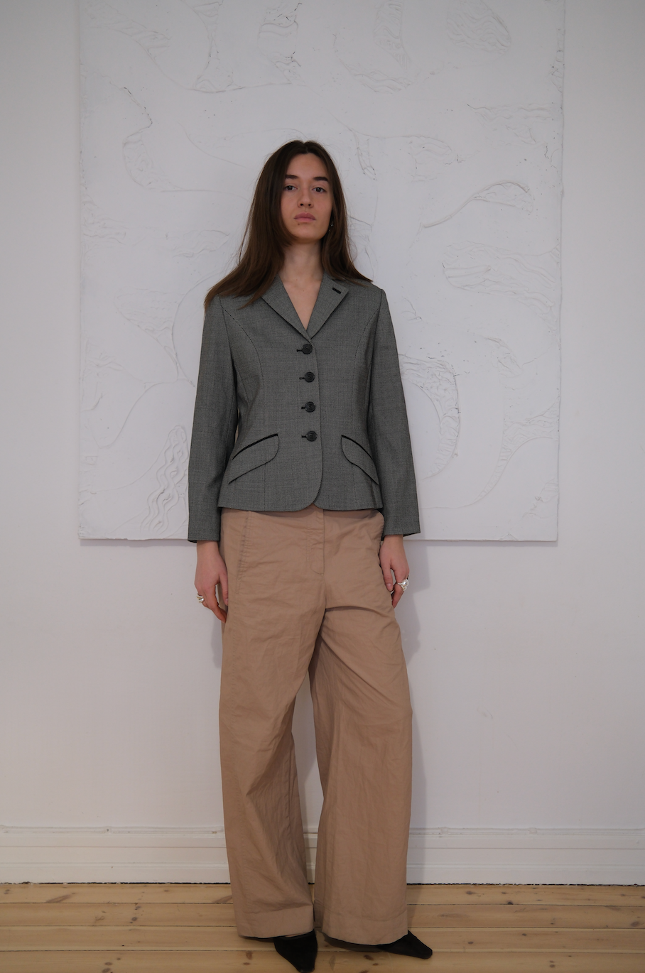 Figursyet blazer i uld