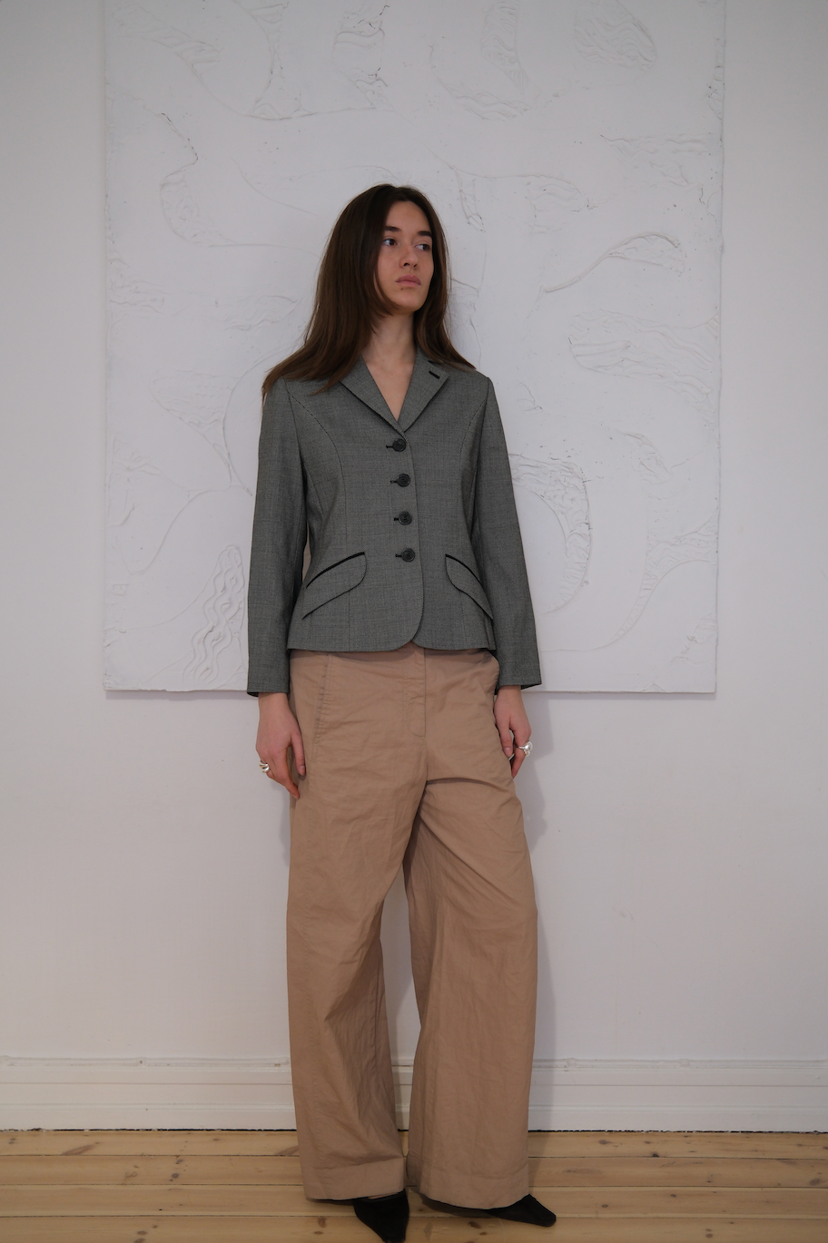 Figursyet blazer i uld